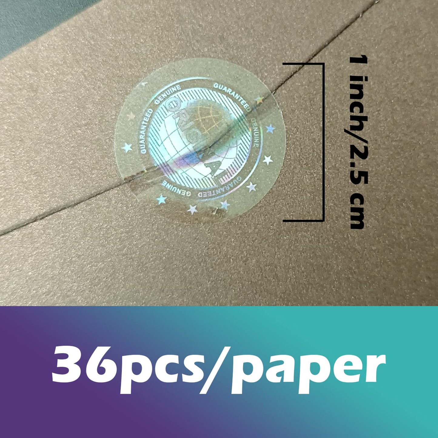 180pcs Crystal Hologram Tamper Proof Stickers high Security Labels Genuine Guaranteed and Original Seal Sticker Warranty Void Labels(1 inch) (Transparent) Transparent