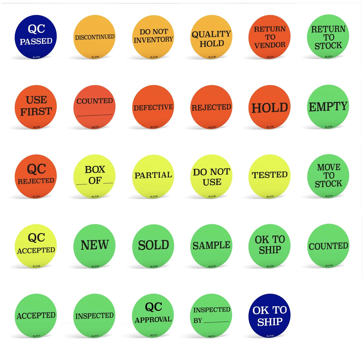Kenco 2" Circle Inventory Control Stickers for Shipping and Inventory - 500 Permanent Adhesive Labels Per Roll Made in The USA (Quality Hold, 1 Pack)