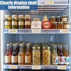 Kathfly 50 Pack Wire Shelf Label Holder 3" Adjustable Shelf Cable Tags 3"