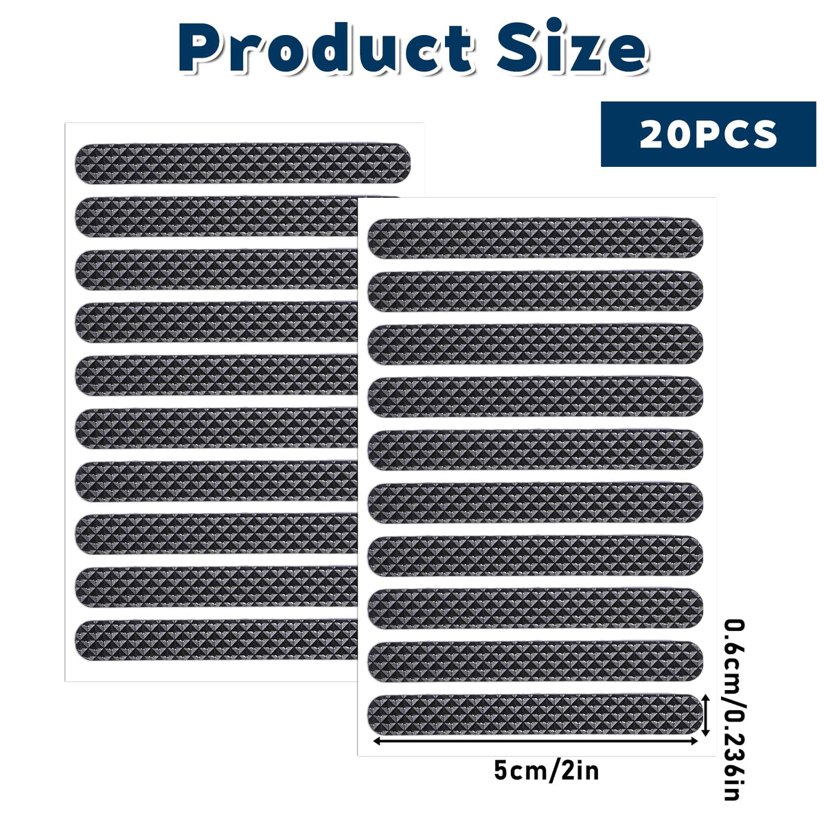 20 PCS Cell Phone Grip Tape, Black Non Slip Side Sticker Adhesive Grippy Bumper Frame Rubber Stickers for Phone Case Tablet Computer