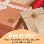 Camp Galaxy 1 Inch Natural Brown Kraft Stickers, 1000 Total