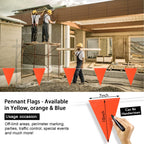 Pennant Safety Flags, Flagging Banner Warning Flags, Marking Flag on String for Parking Lot Events, Traffic Barrier Line, Yard Roof Perimeter, Boundary Construction Workplace 100ft 7x10inch orange
