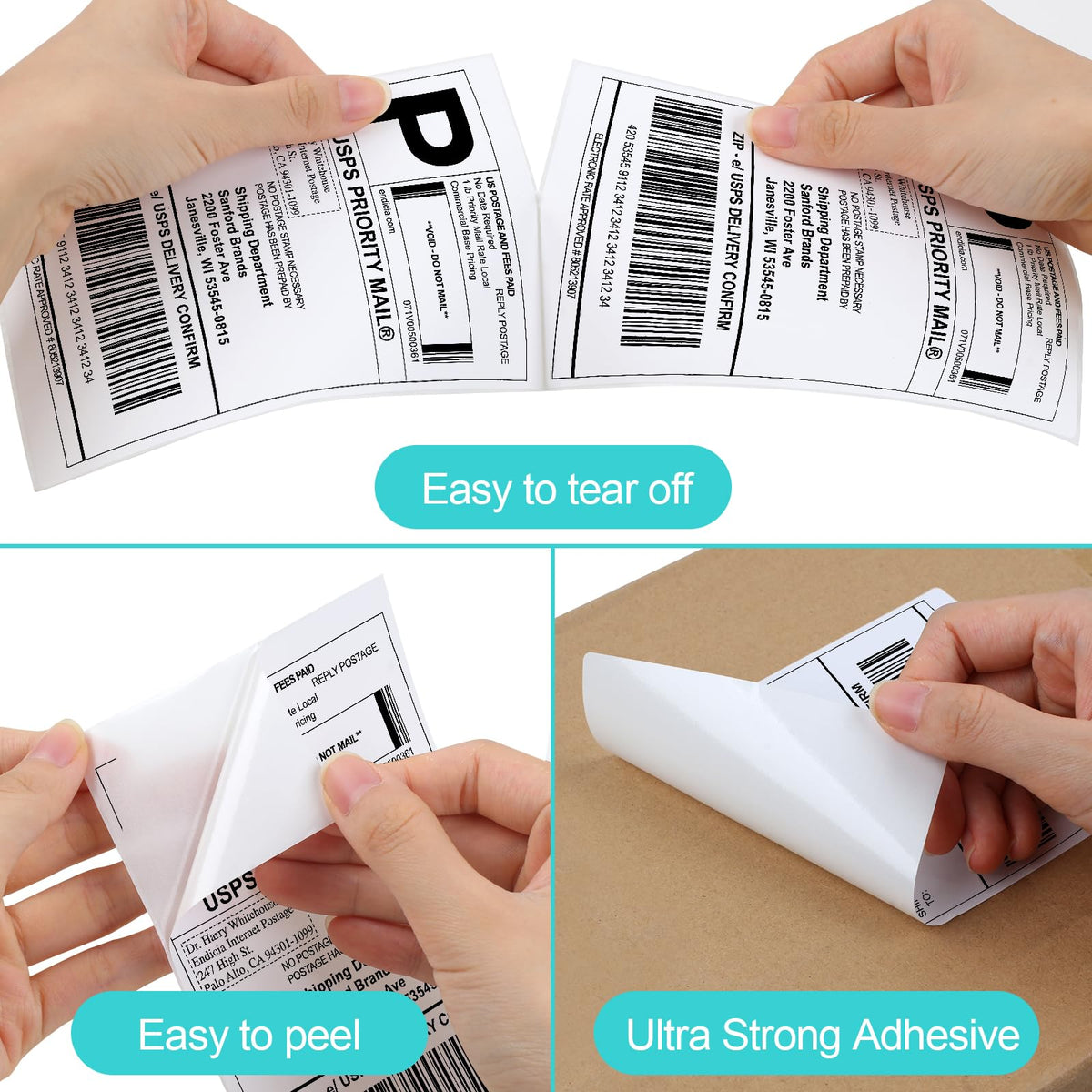 Joyberg 4x6 Thermal Labels - Strong Adhesive, White Thermal Printer Paper 240 Labels
