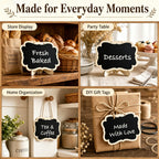 12 Pack Mini Chalkboard Signs with Stand, Wooden Hanging Blackboard Labels, Small Chalkboard Food Labels for Party Buffet, Wedding Table Numbers, Place Cards, Dessert Display, Message Board.