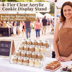 Novabright 4 Tier Cookie Display Stand, Dessert Stand for Baker & Vendors Wide 1