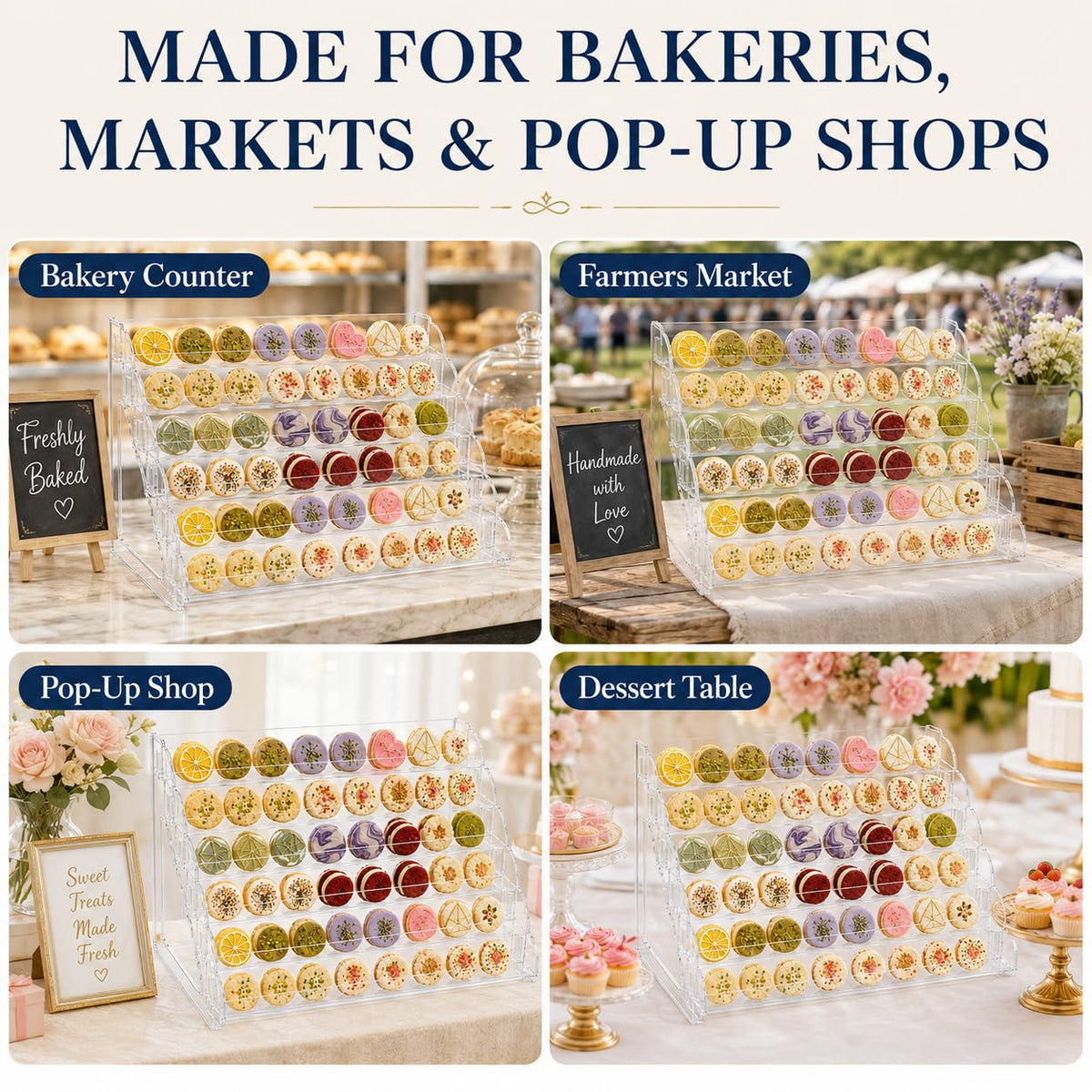 Acrylic Cookie Display Stand, 6 Tier Tiered Display Holder for Vendors 1