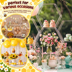Xuhal 10 Pcs Acrylic Honeycomb Decorations, 5 Sizes Clear Hexagon Stands