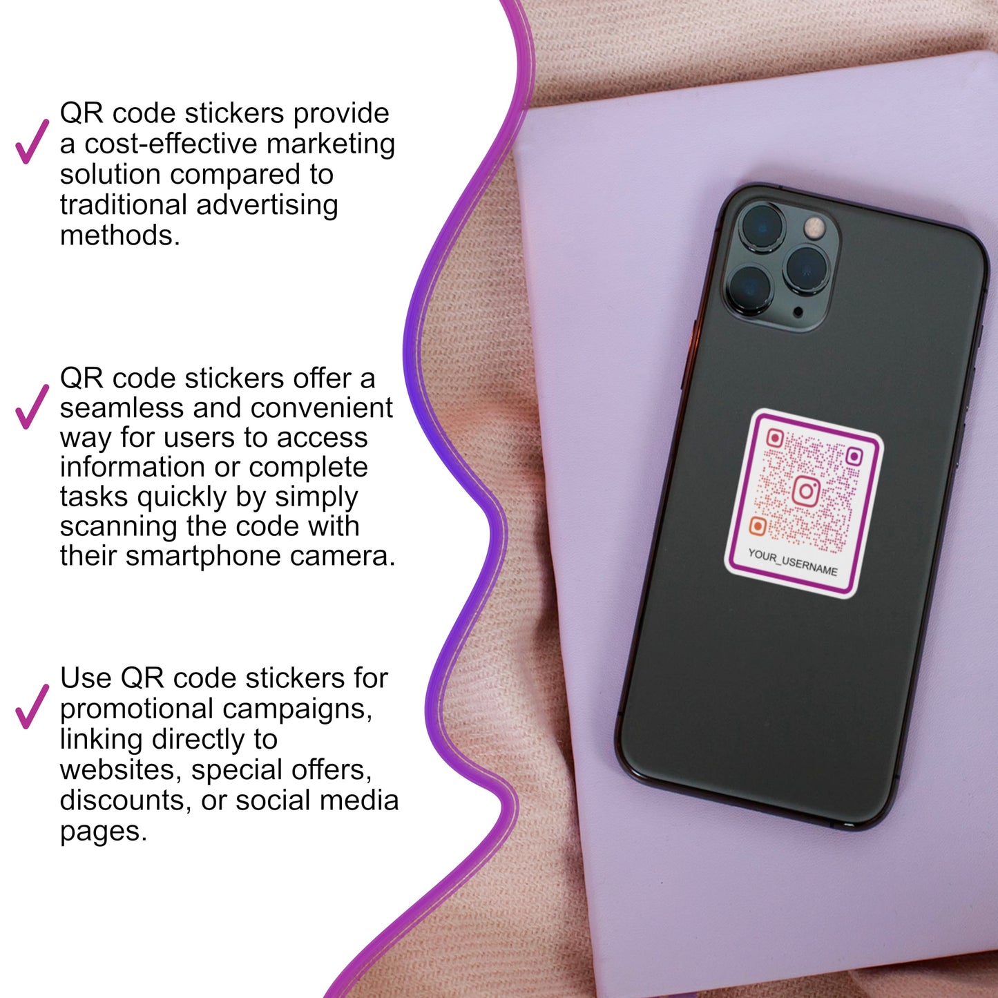 Custom Stickers QR Code and Business Stickers - Personalize Your Logo Stickers Customized Presence Customized Sticker Decals Text Name Image Photo Website UV Laminated