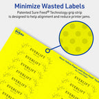 Avery® Printable Rectangle Labels, Sure Feed® Technology, 5/8" x 3", Neon Yellow Labels, Laser/Inkjet Printable, 640 Total, Great for Mailing and Packaging 640 labels