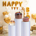 uxcell Set of 3 Cylinder Spandex Stand Cover White-S/M/L