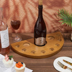 BENECREAT Wooden Cork Display for Blantons, Half Moon Shape Cork Holder, Wooden Display Stand with 8 Holes for Whiskey Stopper Collection Home Bar Decor