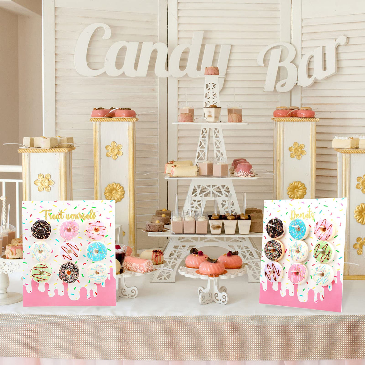 Yerliker 2 Pcs Donut Stand Party Display Holder Board 13.78 x 9.84 Inches