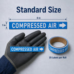 Compressed Air Pipe Markers 1" x 8", 25 Markers