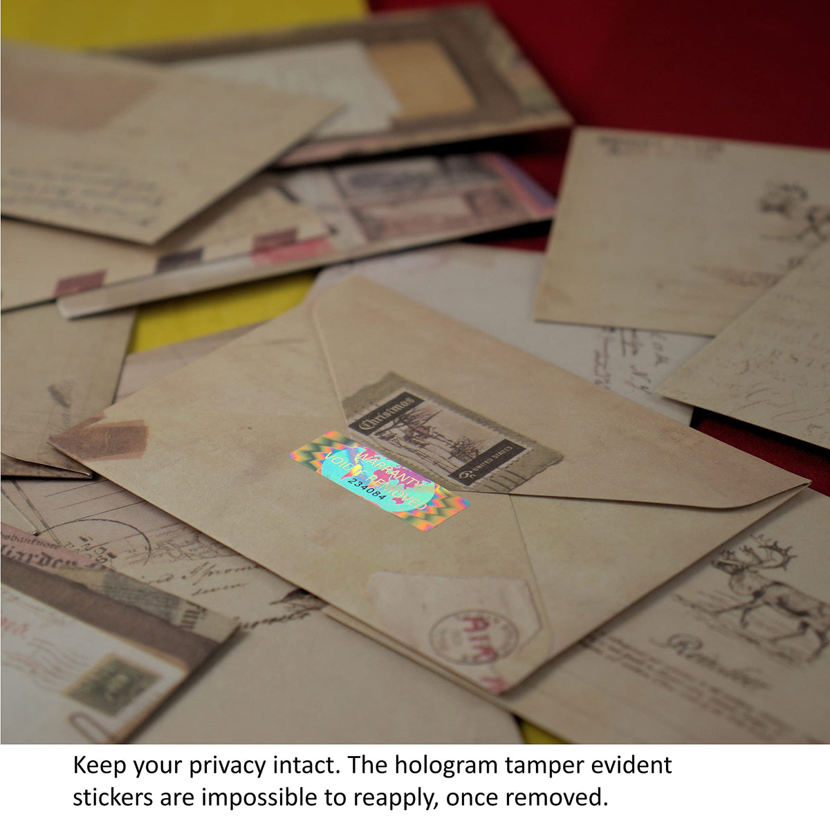 700 Hologram Tamper Evident, Tamper Proof Stickers. Warranty Void If Removed. Individual Serial Numbers. Tamper Foil Tape Labels. Destroyed Upon Removal with Residual Text Left on Item. (700 Stickers) 700 Stickers