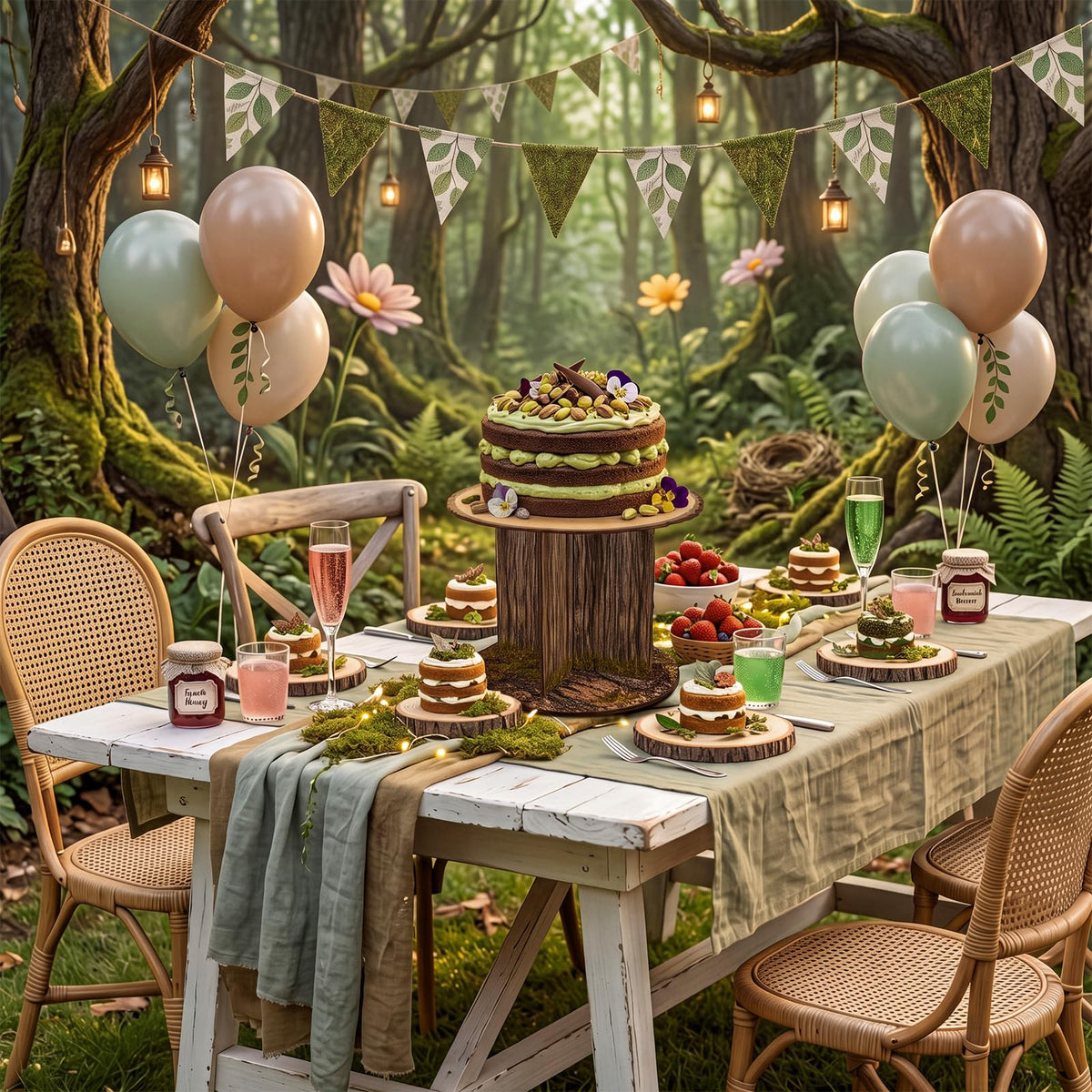 Fuutreo 12 Inch Rustic Faux Tree Stump and Moss Riser for Display Stand