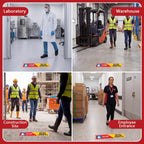 Sabary 5 PCS Stop Are You Wearing Proper PPE Sign, 26" x 6" Floor Sticker