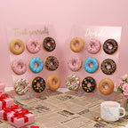 2 Pack Donut Wall Display Stand for Dessert Table, Clear Acrylic Donut Board Display Holder Wall Stand for Wedding Birthday Holiday Party Bridal Baby Shower Decorations, 13.78 x 9.84 Inch