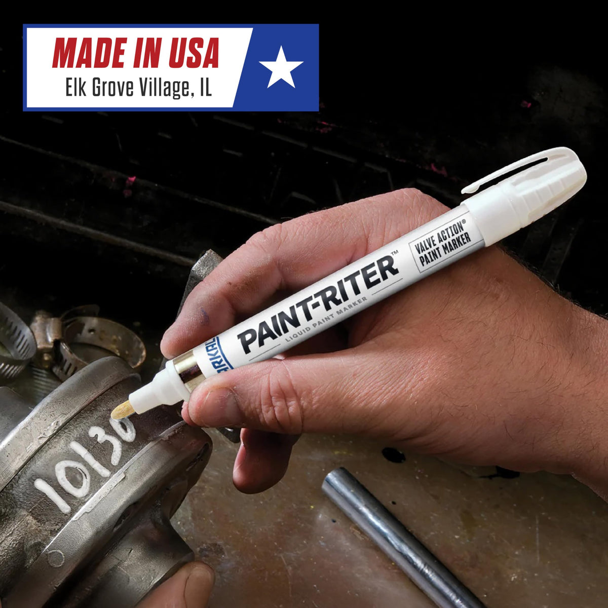 Markal Valve Action Liquid Paint Marker with 1/8" Bullet Tip, White (Pack of 12)