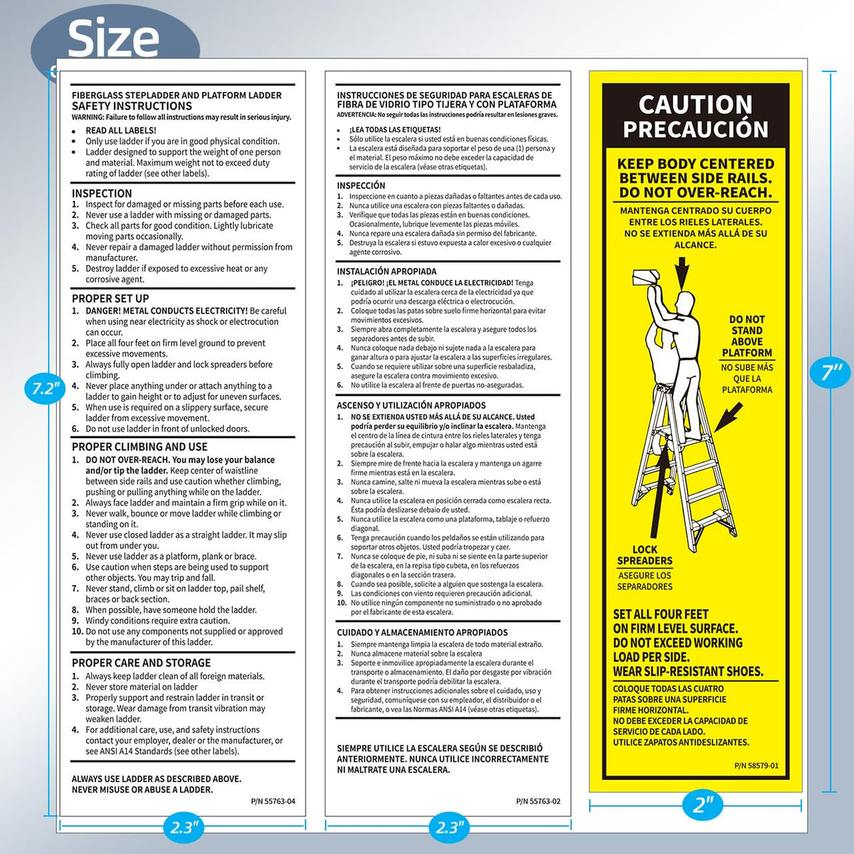 Step Ladder Safety Label Extension Ladder Stickers Replacement Label Kit Compatible with Ladder Inspection Stickers for Werner Fiberglass Extension Ladders (Pack of 10 Sets)
