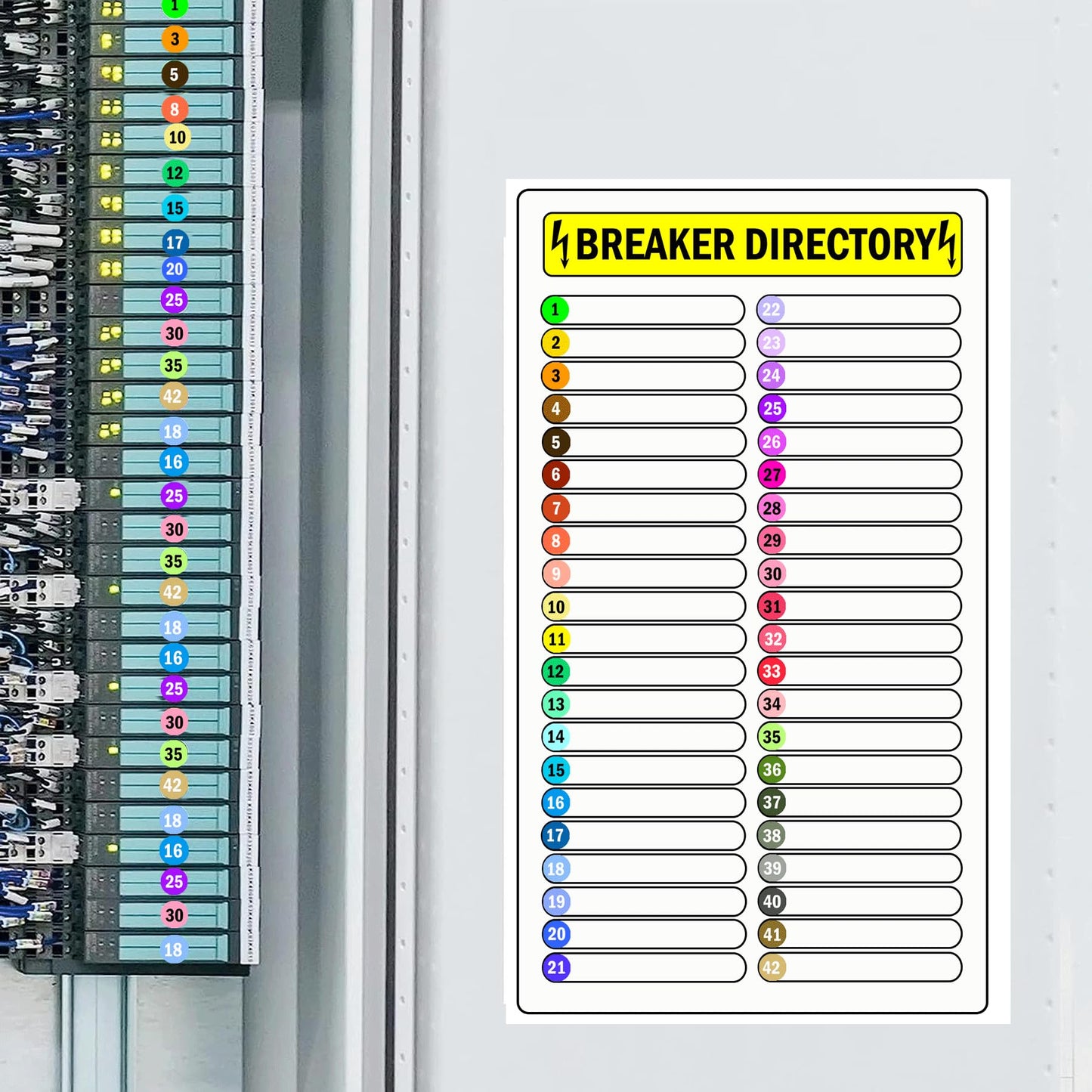 Breaker Panel Labels Circuit Breaker Labels 9 Pcs Circuit Breaker Directory Fuse Panel Marker Sign Electrical Electric Box Sticker Number Load Center Identification Stickers for Home Office