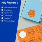 Avery Printable Round Labels, Sure Feed Technology, 1-3/4" Diameter, Bright Orange Labels, Print-to-The-Edge, Laser/Inkjet Printable, 400 Total, Great for Stickers and Candles 400 labels