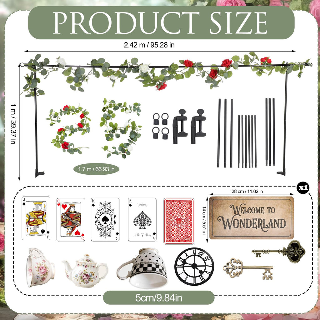 Yinkin 14 Set Wonderland Tea Party Decor Wonderland Photo Backdrop Ornament