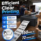 Bluetooth Thermal Shipping Label Printer, 4x6, Black