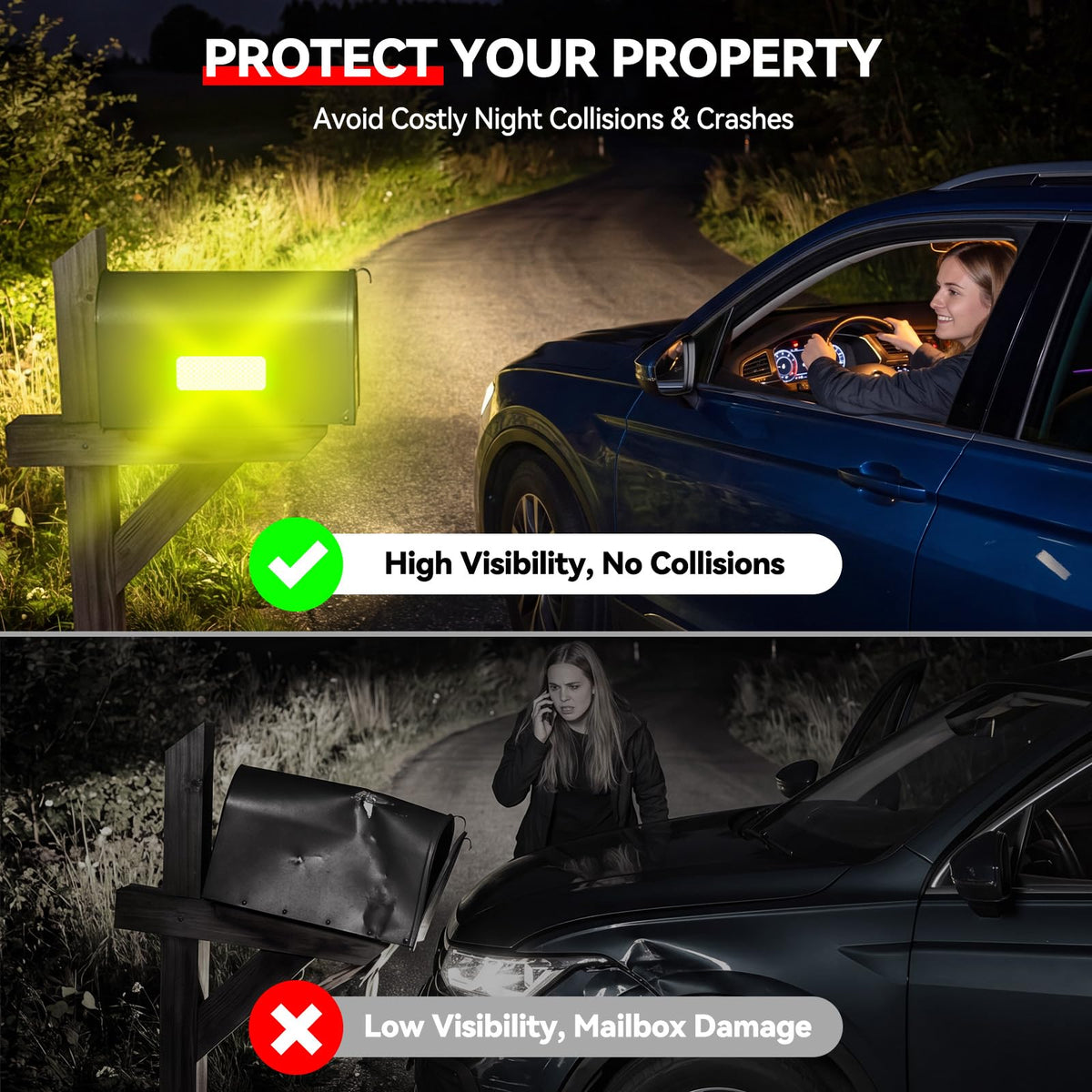 PHIXBEAR Premium Reflective Stickers, Super‑Bright & Waterproof, 16-Pack