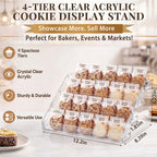 Novabright 4 Tier Cookie Display Stand, Dessert Stand for Baker & Vendors Wide 1