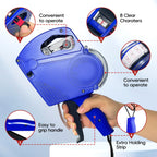 2 Pack 8 Digits Price Tag Gun with 5000 Labels & 4 Ink Rollers Kit blue