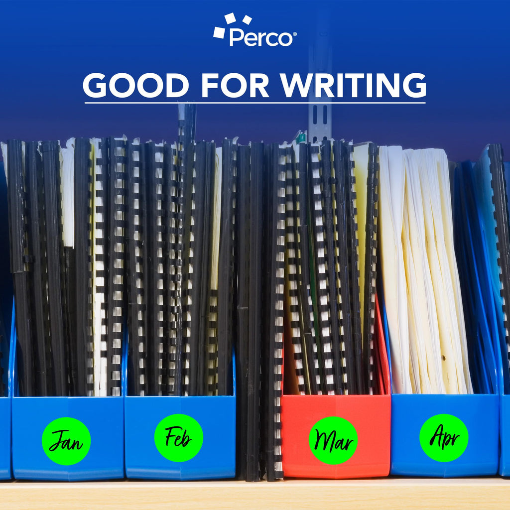 Perco Fluorescent Green 2-Inch Round Circle Dot Sticker Labels with Permanent Adhesive - 500 Labels per Roll - Vibrant Colors, Strong Adhesion - Made in USA 1 Roll
