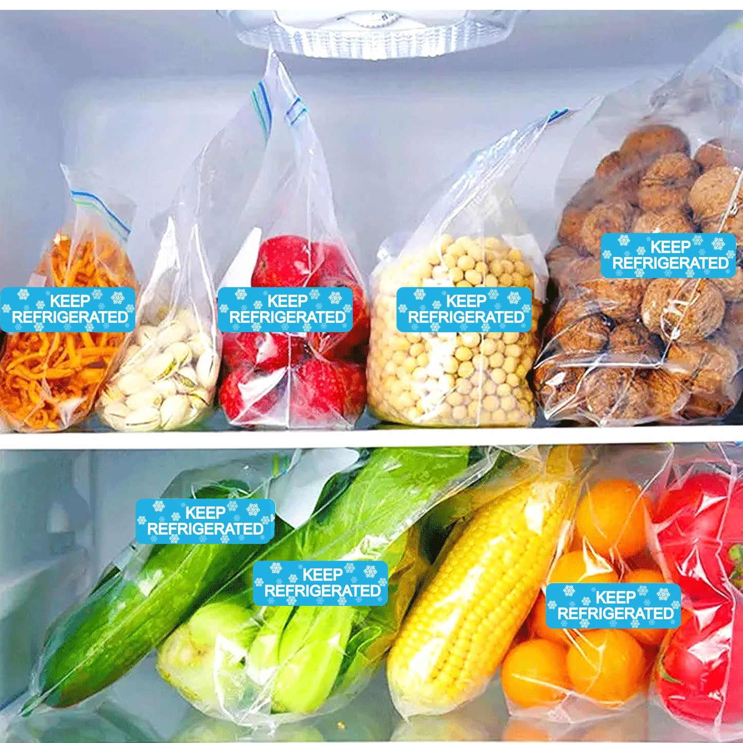 wootile Rectangle Keep Refrigerated Stickers Waterproof Shipping Labels 0.5 X 1.5 Inch Fluorescent Blue Keep REFRIGERATED/Cold Food Packaging Warning Label 500 Adhesive Labels for Pharmacy,Drug Store o.5 X 1.5