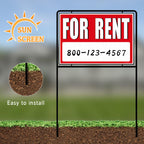 For Rent Signs with Stakes, Double-Sided Printing, For Rent Yard Signs, For Rent Sign with Stand,(3 Pack)