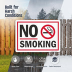 SmartSign No Smoking Sign with Symbol, 10 x 14 inch Screen Printed, 40 mil Laminated Rustproof Aluminum Metal for Indoor, Outdoor, Made in USA 10" x 14" - Aluminum