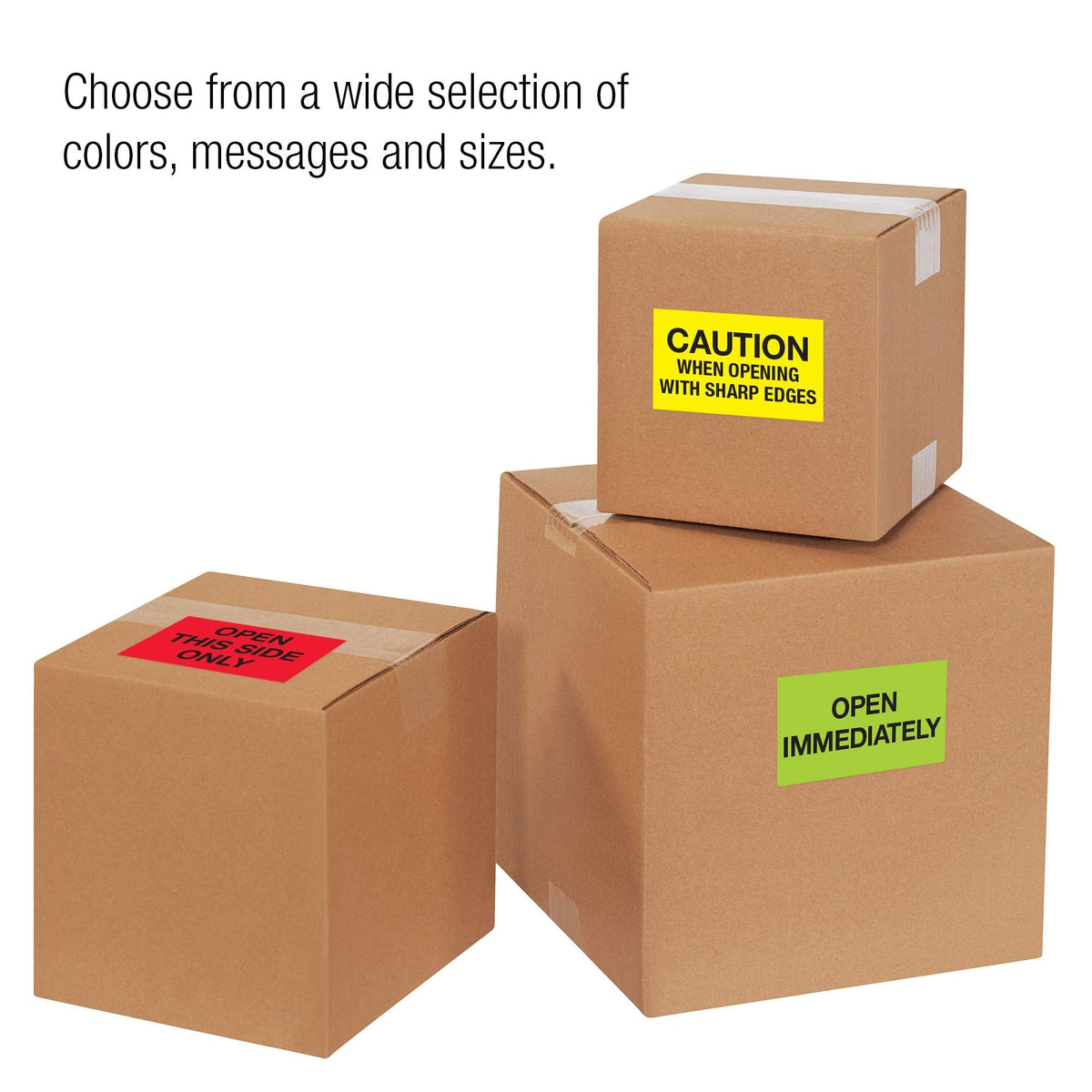 Tape Logic Aviditi Tape Logic 3" x 5","Open Immediately" Fluorescent Green Warning Sticker, for Shipping, Handling, Packing, and Moving (1 Roll of 500 Labels)
