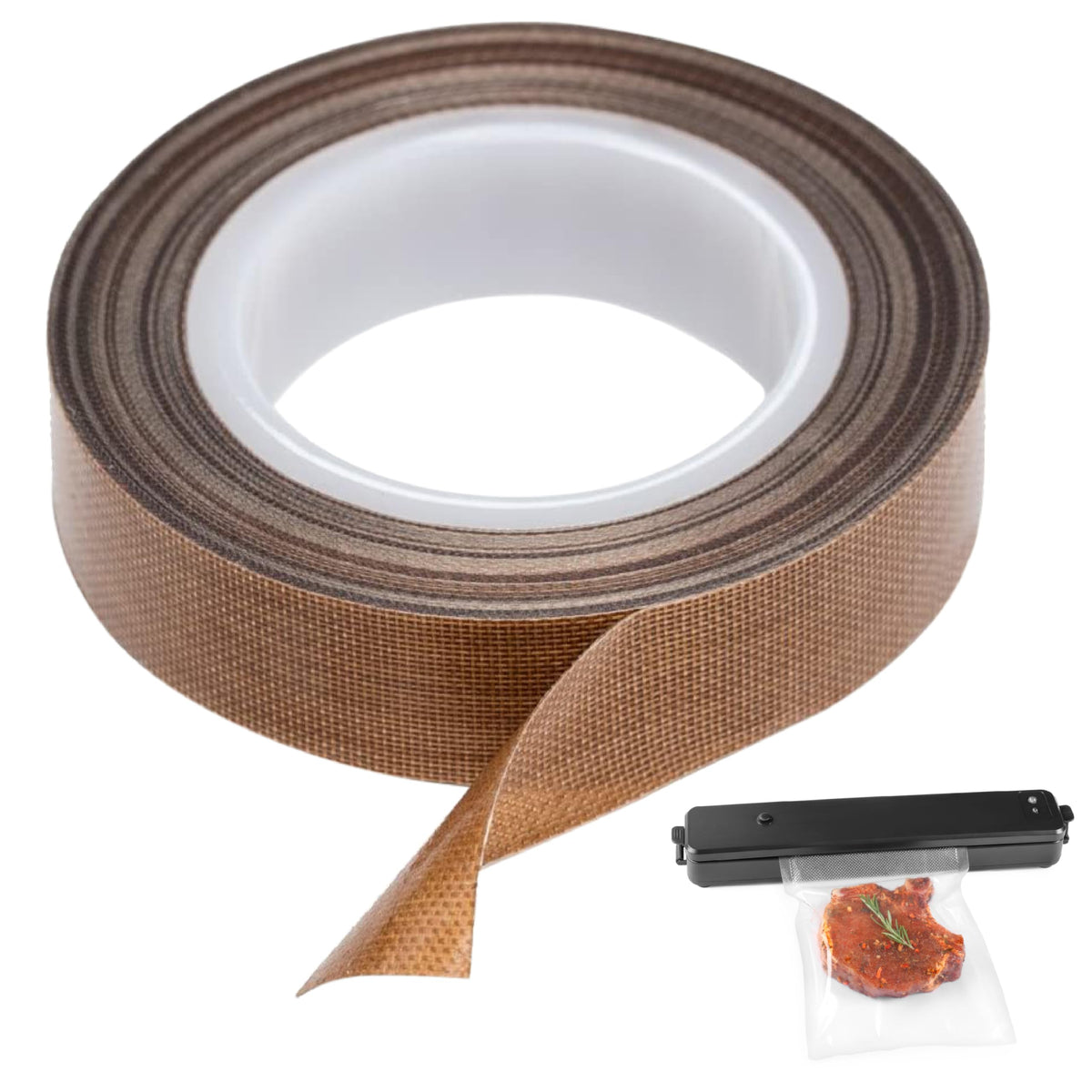 Impresa PTFE Teflon Heat Seal Tape - Replaces Strips & Vacuum Seal Tape - Barrier & Vac-Pack Heat Strip Replacement - Fits Impulse & Vacuum Models - 1/2 in x 30 Ft, 1 Piece