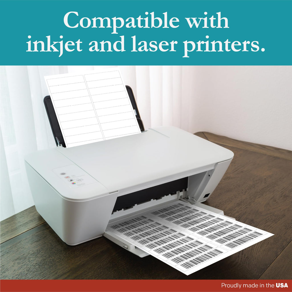 Premium Label Supply White Sticker Address Labels – 4" x 1" – Laser/Inkjet Compatible – (20 per Sheet), 100 Sheets – 2,000 Total Adhesive Labels 2000 Labels
