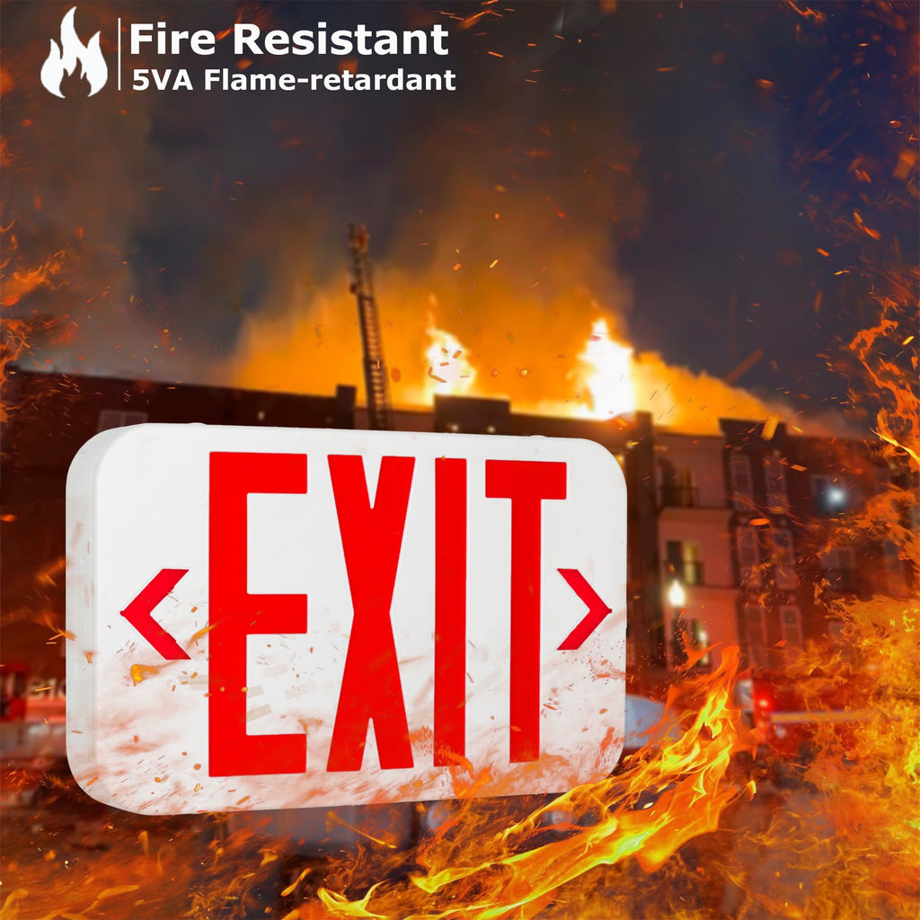 LIT-PaTH Emergency Exit Sign for Business, Battery Backup, 2 Pack 2-pack