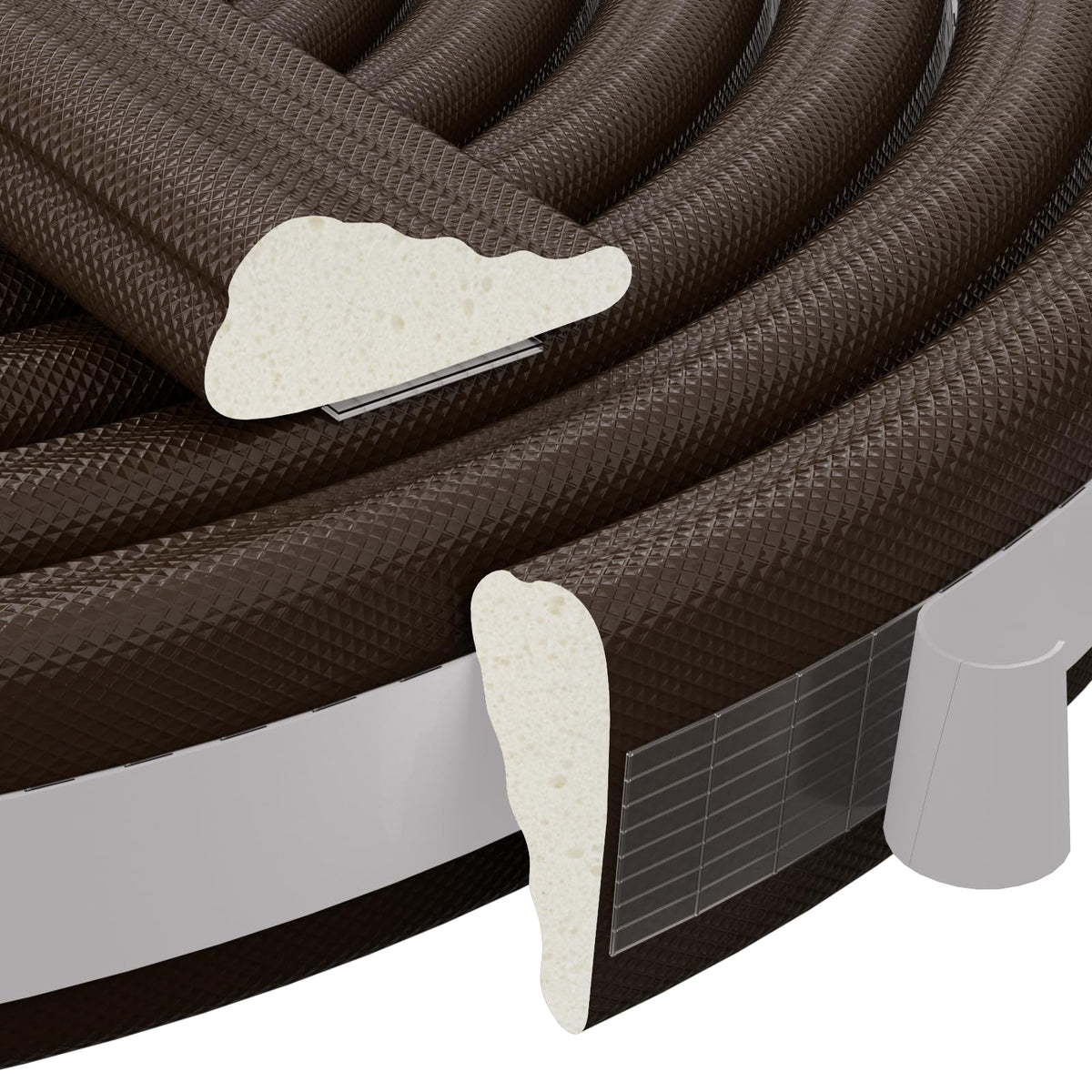 2 Pcs 196" Wedge-Shape Weather Stripping Door Seal,Windows and Doors Insulation,Self Adhesive Insulation Foam Anti-Collision Strip,Weatherstrip Tape for Door Soundproofing,Noise Drafts Blocker,Brown 2pcs×196" Brown