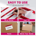 Color Coded Writable Moving Box Labels Household Packing Classification 1200