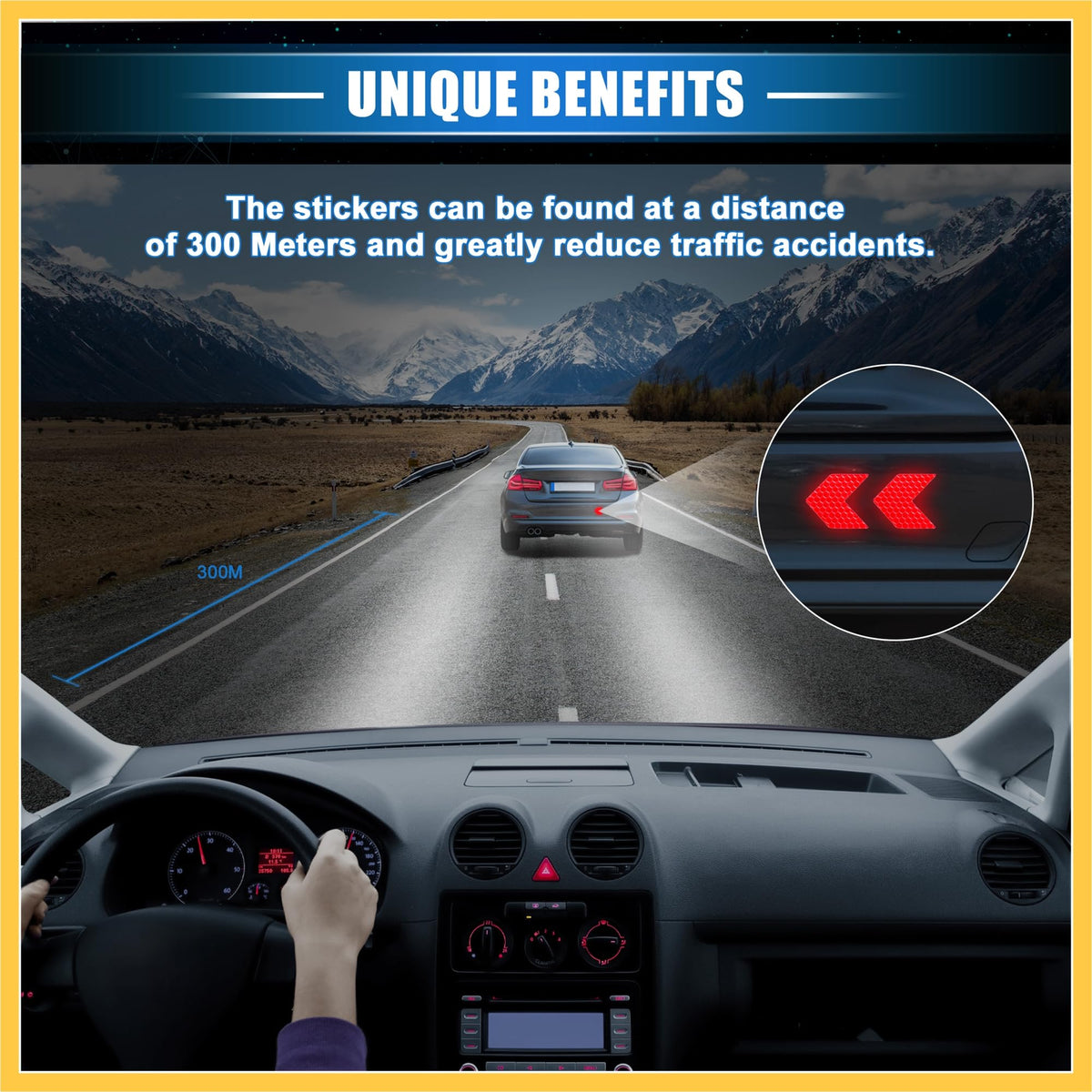 20 Pcs Reflective Stickers, 1.77"x1.54" Arrow Shape Safety Tape Reflector Universal for Cars Trucks Trailers Waterproof PET Red Auto Replacement Parts