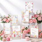 6 Pcs Wildflowers Acrylic Wedding Sign for Reception and Ceremony