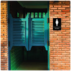 Womens Restroom Sign, ADA Compliant Braill Sign with Double Sided 3M Tape Women Pack of 4