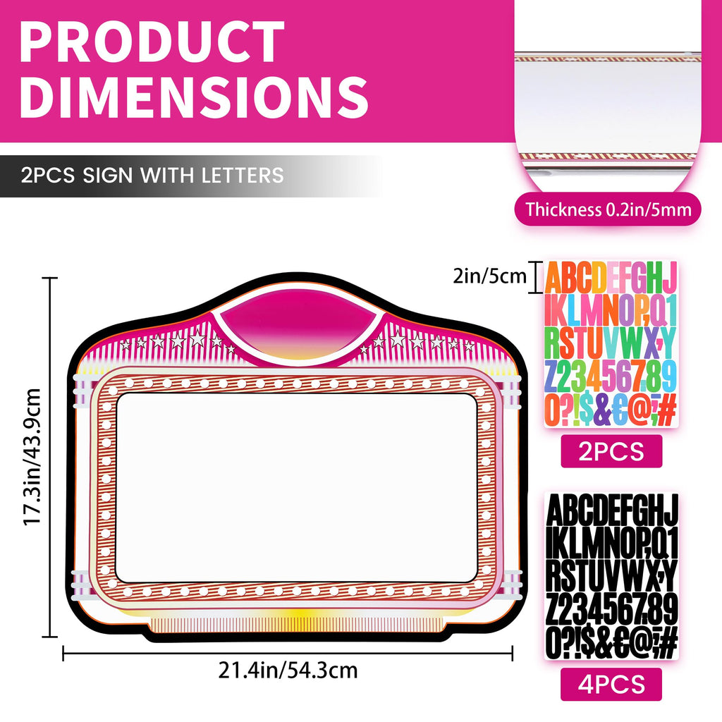 2 Pack Wedding Bottle Service Sign with Letter Stickers Pink