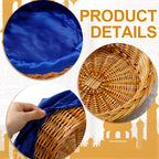 FillTouch 2 Pcs 12 Inches Round Offering Baskets for Church, Blue,Red red, blue