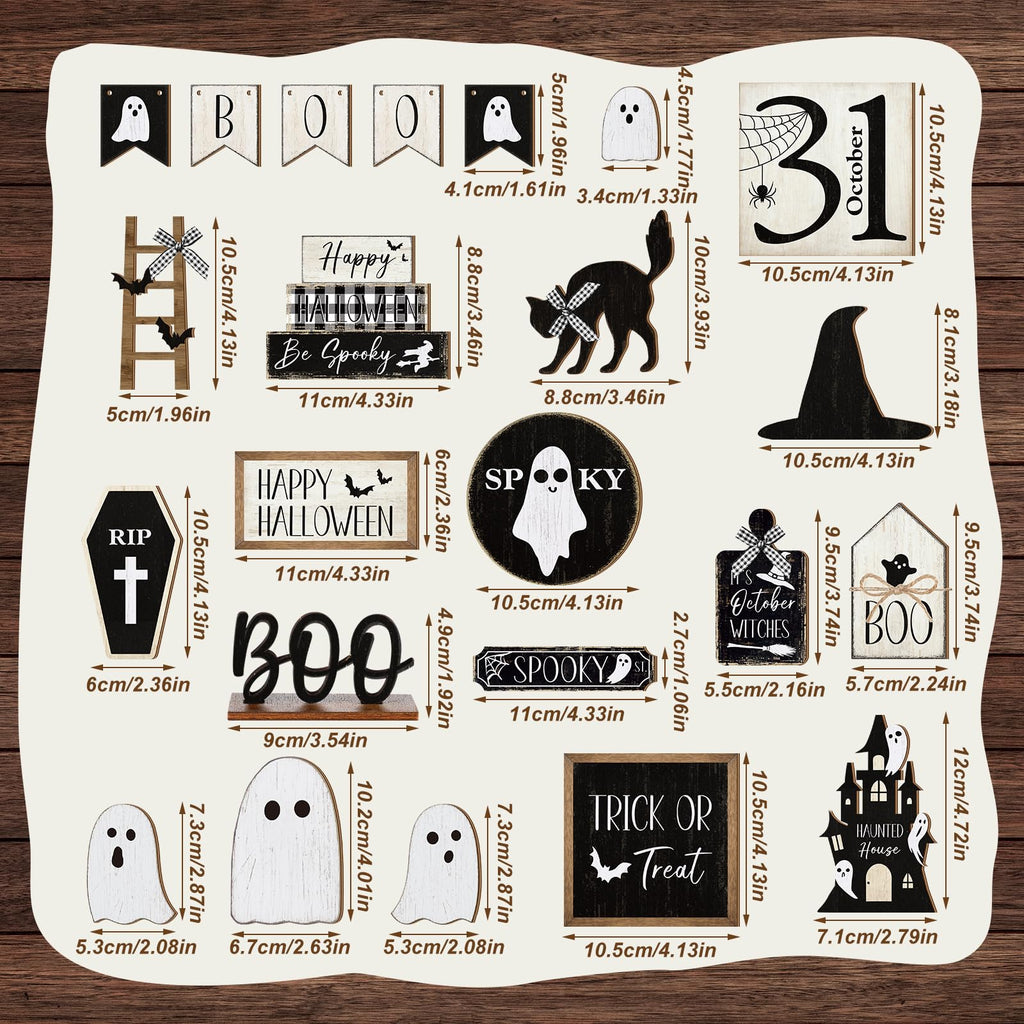 Vercraft Halloween Ghost Tiered Tray Decorations, Ghost