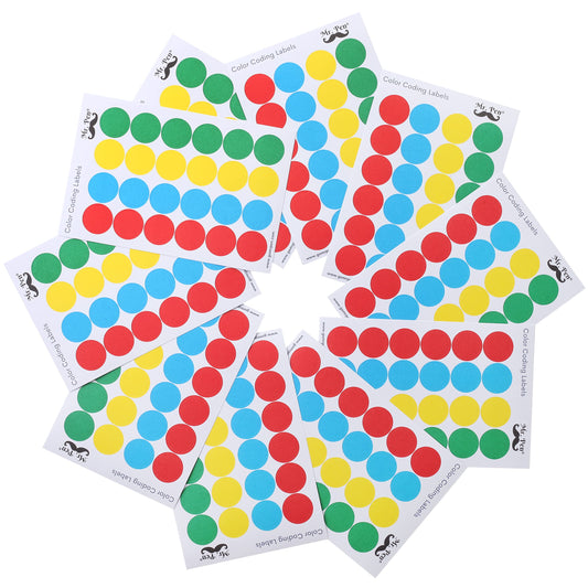 Mr. Pen- Color Coding Labels, 1008pcs, Assorted Colors, ¾” Dot Stickers, Round Stickers, Color Dots Stickers, Colored Sticker Dots, Dot Labels, Colored Stickers, Circle Stickers, Circle Sticker Labels
