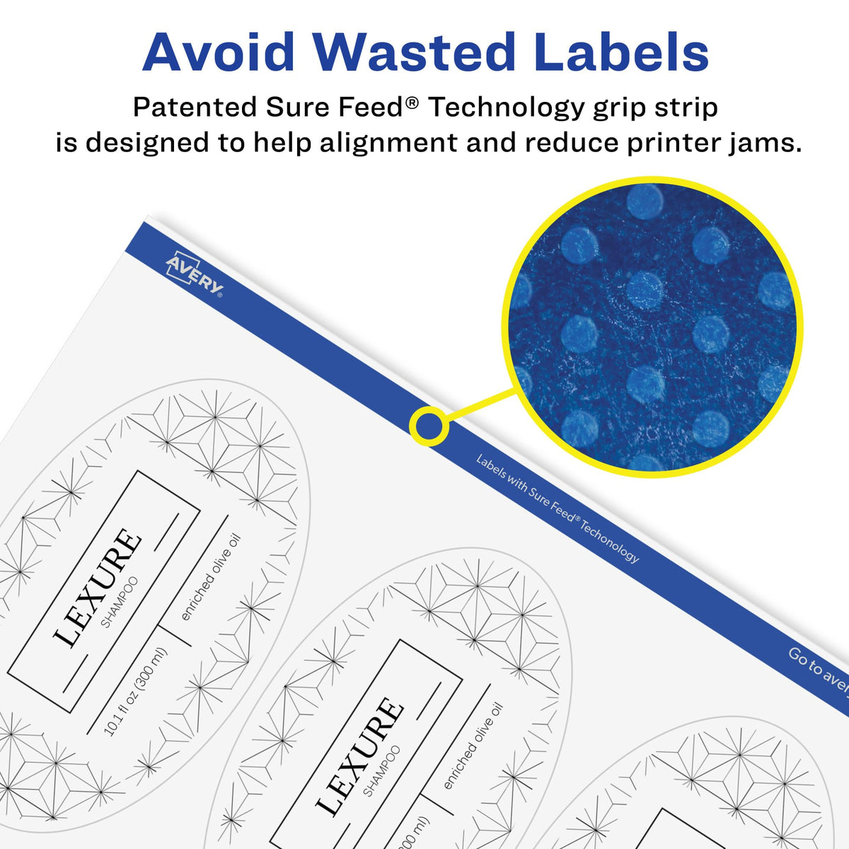 Avery® Glossy Clear Oval Labels, Sure Feed® Technology, 4.25" x 2.5", 300 Glossy Clear Labels, Laser/Inkjet Printable 300 labels