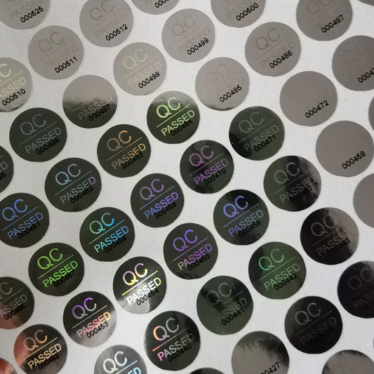 1100pcs 0.39 inch QC Passed Tamper Proof Stickers Silver High Security Tamper Evident Warranty Void Hologram Labels w/Unique Sequential Serial Numbering Silve 1100pcs
