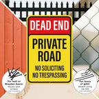 2 Pack Dead End Private Road Sign 18" × 12" Rust Free Aluminum